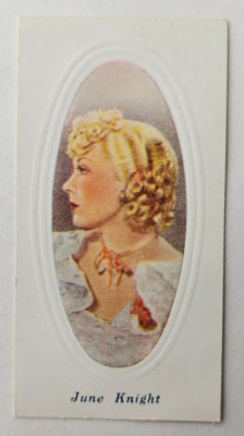 1936 Godfrey Phillips Screen Stars Embossed Series A #22 June Knight
