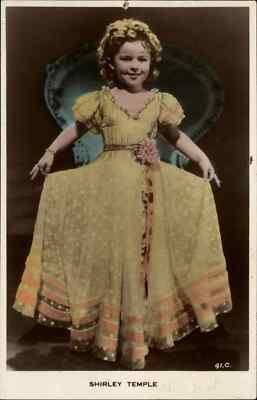 Vintage TINTED RPPC Child Star Movie Star SHIRLEY TEMPLE Yellow