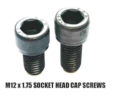 M12 x 1.75 SOCKET HEAD CAP SCREWS - BLACK STEEL - 10 PCS PER - CHOOSE 20 OR 25mm