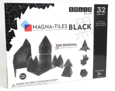 Rare Solid BLACK  Magna-Tiles  32-Piece Black toy set  (15032)
