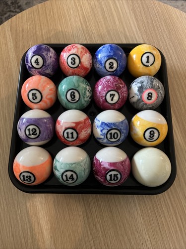 2-1/4" Standard Regulation Size Billiard Balls Set 16 Pool Table Pearl Ball Set
