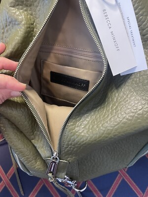 NWT REBECCA MINKOFF LARGE JULIAN BACKPACK - LEATHER - Green  display picture 2