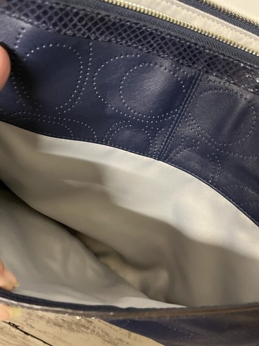 Coach Park Elevated Leather Shoulder Bag Navy Blue Converts To CROSSBODY Purse - Bild 15 von 15