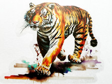 Colorful Tiger 3 Inch Transparent Sticker Cute Big Cat Decal Colorful Tiger 3 Inch Transparent Sticker Cute Big Cat Decal