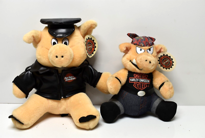 Vintage 1990's Harley Davidson Biker Plush Hog Pig Play By Play