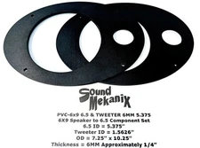 6X9 PVC Plastic Speaker / Spacer Rings 6MM TWEETER AND COMPONET SET One Pair USA