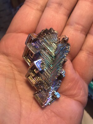 Natural Rainbow Aura Titanium Bismuth Crystal Chakra Healing Stone Ore Specimens