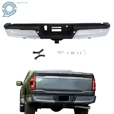 Rear Step Bumper Assembly For 2021 2022 2023 Ford F-150 Chrome With Sensor Hole