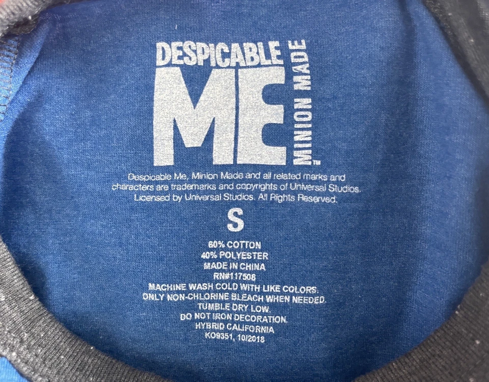 Despicable Me Kids Boys Cute Minions Trouble Raglan Long Sleeve Shirt Blue Small - Image 2 of 4