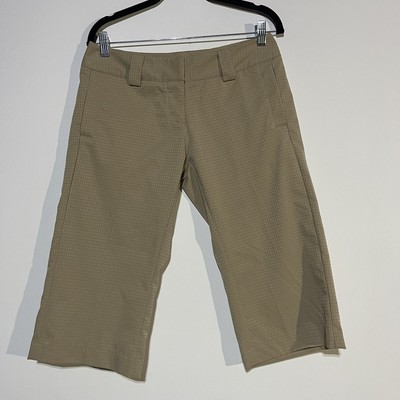 Adidas Pants Womens 2 ClimaLite Cool Max Tan Beige Capri Bermuda Ripstop