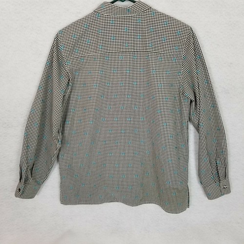 FOXCROFT Women's Wrinkle Free Classic Fit Black White Check Top ~ Size 10 - Picture 3 of 7