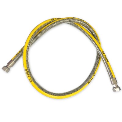 1/2'' BSP WEIBLICH 1500mm FLEXIBEL GAS KOCHFELD HERD VERBINDUNGSSCHLAUCH ROHR LPG NAT 1,5M