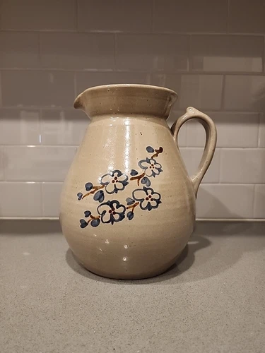 Vernon Owens 1985 Jugtown Ware North Carolina Southern Pottery Flower Pitcher