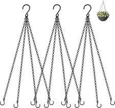 3 Pack 23-Inch Hanging Baskets Chain with Hooks for Planters and Lanterns