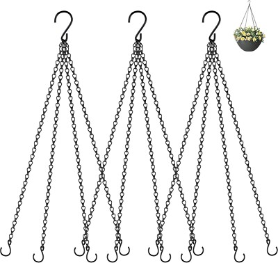 3 Pack 23-Inch Hanging Baskets Chain with Hooks for Planters and Lanterns