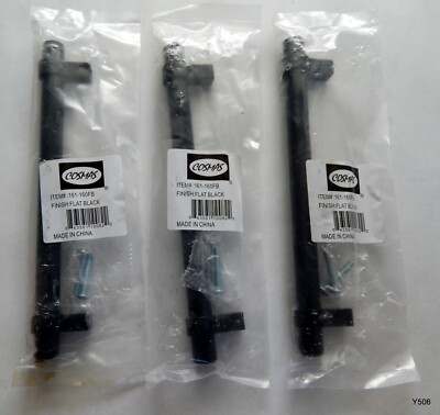 3 Cosmas Cabinet Hardware Flat Black Euro Bar Handle Pulls 161-160FB