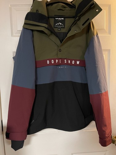 Dope Snow Legacy Track Snowboard Jacket-OliveGreen Burgundy MetalBlue Black XL - Picture 14 of 18