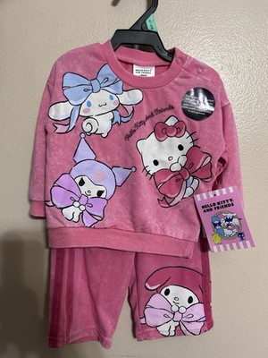 Sanrio Hello Kitty And Friends Size 3/6 Month Sweatsuit Set Hot Pink Jogger Set