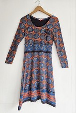 Joe Browns Dress UK 12 Boho Paisley Embroidered Lace Hem Festival Viscose
