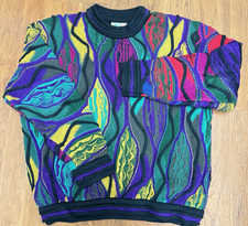 COOGI Sweater 3D Cotton Knit Multicolor Size Medium Vintage