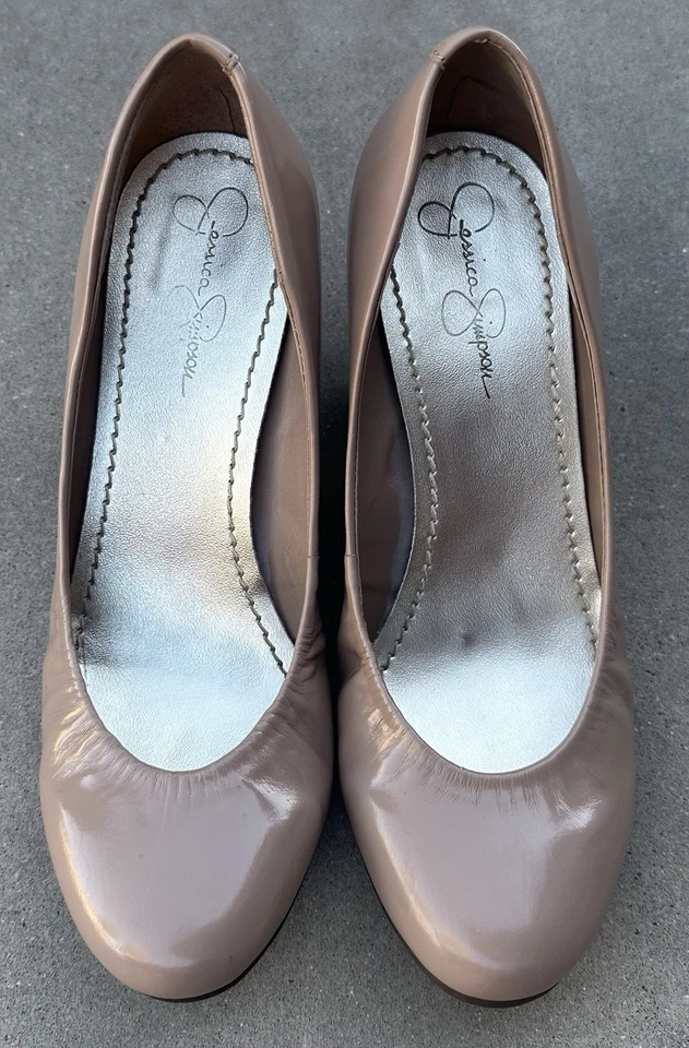 Zapatos Jessica Simpson para mujer Sampson charol desnudo ballet cuña media EE. UU. 8 Foto 4 de 4