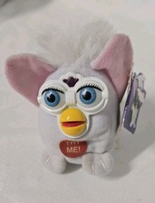 Vintage Gray Pink Talking Furby Mini Plush 1999 Keychain Backpack Clip Works
