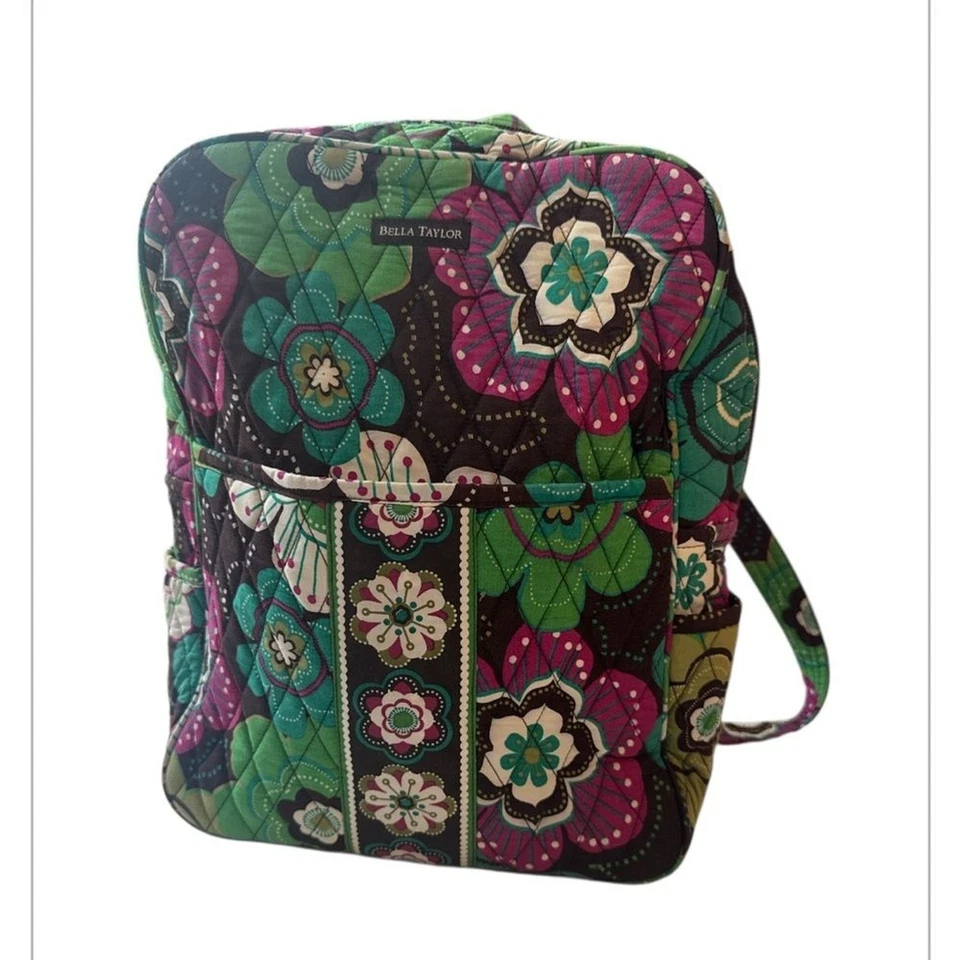 Mochila Bella Taylor acolchada algodón patrón floral 10”x13”x4.5” Foto 4 de 4