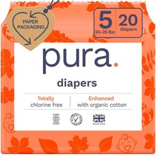 Size 5 Eco-Friendly Diapers 24-35lbs Totally Chlorine Free TCF Hypoallerg...