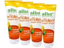Alba Botanica Very Emollient MANGO VANILLA Cream Shave 8oz 4 TUBES New