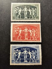 FRANCE TIMBRE ANNIVERSAIRE DE L'U.P.U. N°850/852 NEUF ** LUXE MNH 1949
