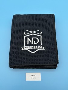 No Dirt Golf Towel Black Original 16x39" Brand New Golf Towel/Club Brush Combo