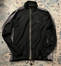 Nike Men s Track Jacket Full-Zip Black/Gray Colorblock Mesh Lined Pockets M