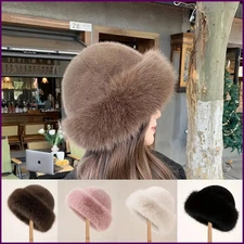 Thicken Plush Warm Fur Hat Fluffy Beanie Warm Thick Hat Mongolian Caps