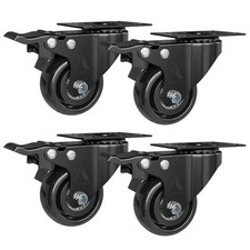 4x 50mm Heavy Duty Industrial Strength Castor Wheels with Brake Trolley Furnitur