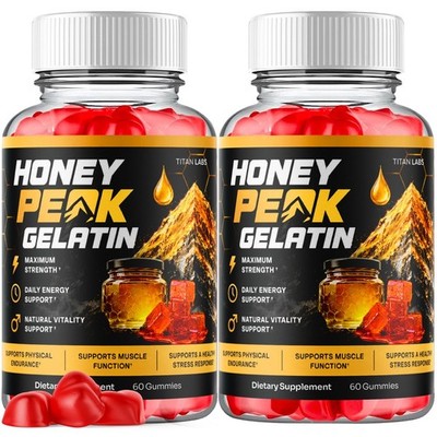 (2 Pack) Honey Peak Gelatin ACV Gummys 1000MG HoneyPeak Supplement 120 Gummies