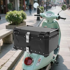 65L Motorcycle Top Case Motorbike Tail Box Storage Case w/Safety Lock Waterproof
