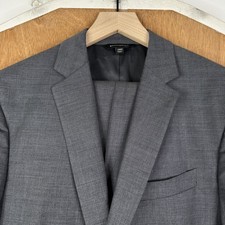 Banana Republic Suit Mens 38R Gray Solid 2 Button Marzotto Wool Pants 32x27