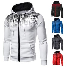Men's New Athletic Soft Sherpa Fleece Zip Up Hoodie Sweater Outdoor Warm Jacket