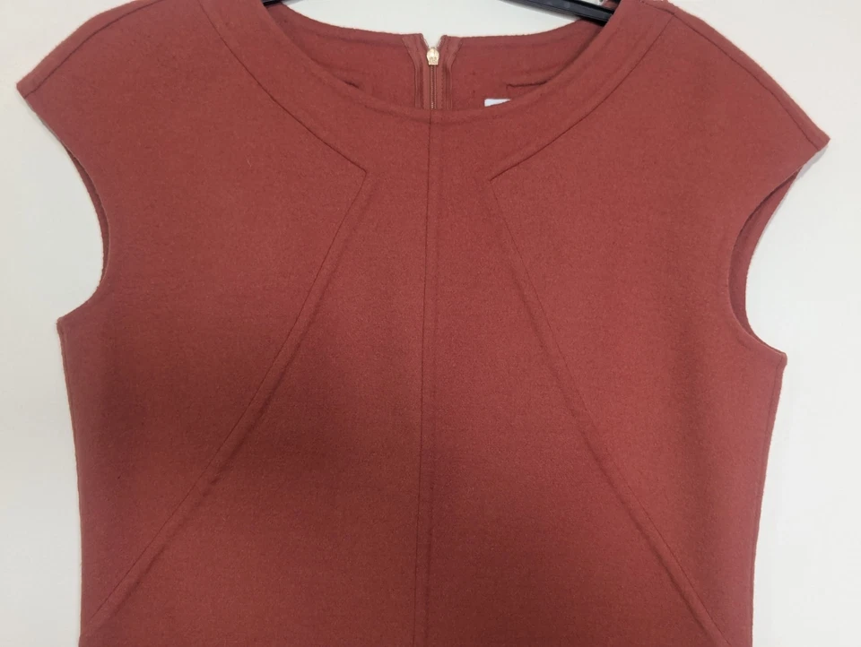 Vestido Max Mara Cucito A Mano Talla 10 Naranja Lana Mezcla Angora Mínimo Dinero Antiguo Foto 3 de 4