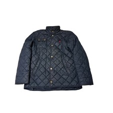 Polo Ralph Lauren Boys XL 18-20 Quilted Jacket Navy Blue Snap Front Pony Logo