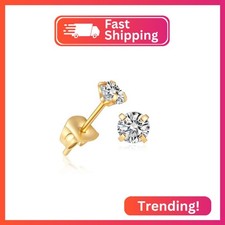 Tiny 2mm CZ Stud Earrings for Women Girls,Mini Cubic Zirconia Earring Studs for