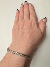 Sterlingsilber 7 Zoll Diamant Tennis Stil Armband