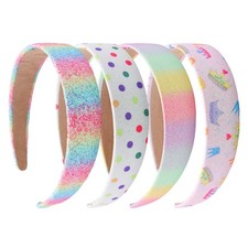 4 Pcs Glitter Headbands for Women, Sparkly Rainbow Headband Hair Accessories ...