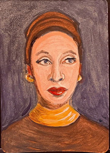 ACEO Original watercolor painting of Woman on Paper, Small, Unframed