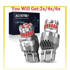Auxito Led Light Red 2600lm Led Bulb Turn Signal Parking Drl Fit 7443 Plugs 2-6x