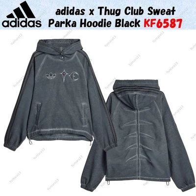 Adidas x Thug Club Sweat Parka Hoodie Negro KF6587 Japón Talla - Imagen 1 de 4