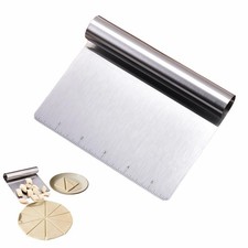 Stainless Steel Dough Scraper with Measuring Scale 5.91 X 4.61 Inches, Silver