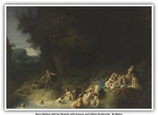 Diana Bathing with her Nymphs with Actaeon and Callisto Rembrandt