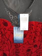 Hot Topic Regina Red Black Velvet Applique Mini Dress XL Long Sleeve Gothic