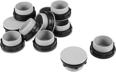   12 Pcs 30mm Black Gray Plastic Push Button Switch Hole Panel Plug